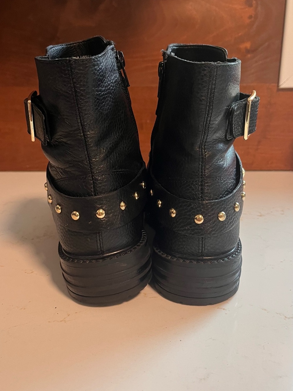 Kurt Geiger London Stinger Black Studded Buckle Ankle Booties size 39/8.5 - Picture 8 of 8